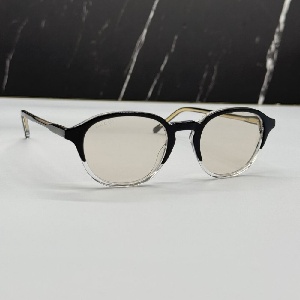 NEW GUCCI GG1212S 002 SUNGLASSES MEN ROUND BLACK EYEWEAR - Picture 10 of 16